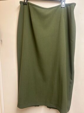 Preston & York Olive Green Stretch Pencil Skirt